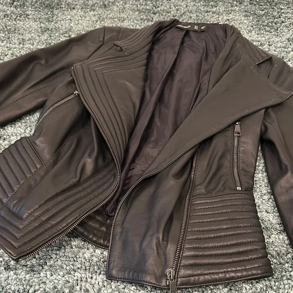 Karen millen Black Leather Jacket - Picture 2 of 5